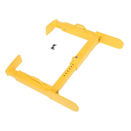 Vestil Steel Trailer Wheel Lock, 12 X 23 Usable, For Use On Single Tires, Yellow TWL-1223